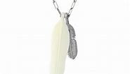 Tateossian Men's Tat Carved Feather Chain Necklace, 19