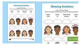 Showing Emotion Worksheet
