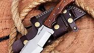 SUSA KNIVES Handmade D2 Steel Tracker Knife with Micarta Handle- Survival Knife - Camping Knife - Black Tactical Knife - Hunting Knife with Sheath Horizontal Carry Fixed Blade Knife (ROSE WOOD)