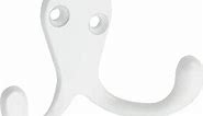 National Hardware N248-385 V163 Double Clothes Hooks in White, 2 pack