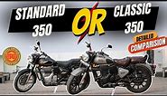 Royal Enfield Classic 350 vs Standard 350 Detailed Comparision | Which is Best for you in 2024 ?