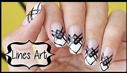 Modern Minimalist French Manicure - "Lines Art" Nails