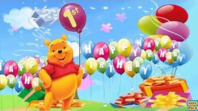 1st Birthday Wishes|Happy Birthday Song with Winnie-the-Pooh