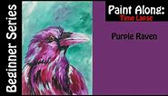 Fun Purple Raven painting - brush control practice