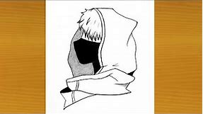 How To Draw Anime Boy With Hoodie Easy Step By Step Anime wearing face mask Drawing Tutorial