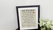 Corfara Framed 30th Anniversary Pearl Burlap Gift 11" W X 13" H, 30th Wedding Anniversary Presents for Couples, 30 Years of Marriage Anniversary for Wife, Husband, 30th Anniversary Decorations Gift
