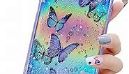 LCHULLE Girly Case Compatible with iPhone 12 Pro Max Case Cute Iridescent Butterfly Design Laser Bling Glitter Stars for Girls Women Soft TPU Bumper Drop Protection Case Case Cover, Purple