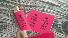 Vinyl wrap install - Bic lighter sticker - love pink