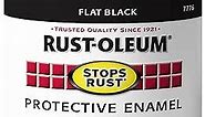Rust-Oleum 7776730 Protective Enamel Paint, 8-Fl Oz, Flat Black(Pack of 1)
