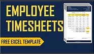 Employee Timesheets Excel Template - Time Card - Work Hours Calculator
