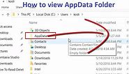 AppData Folder not found ||How to Find AppData Folder in Windows 10 ||AppData Folder Location