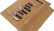 Knife Roll,Knife Bag,Knife Case,Waxed Canvas Chef Knife Bag,Portable Knife Roll Bag With 10 Slots Plus 1 Zipper Pockets Can Hold Home Kitchen Knife Tools Up To 18.8”,Heavy Duty Knife Bags For Chefs