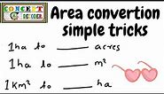 How to convert areas into Hectares & acres | Hectere to meter (square) & hectare to acre✌😍✌ Tricks