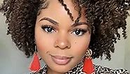 Short Kinky Curly Wigs Ombre Brown Side Part Wig Afro Curly Wig Twist Out Wigs Heat Resistant Fiber Synthetic Full Wigs for Black Women (1B 30#)
