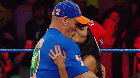 John Cena and Nikki Bella kiss on SmackDown LIVE