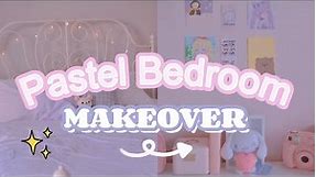 pastel aesthetic bedroom makeover ( kawaii cute decor) + cheap and easy DIY