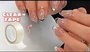 DIY CLEAR TAPE FAKE NAILS | HOW TO MAKE STRONG TAPE NAILS AT HOME 2022
