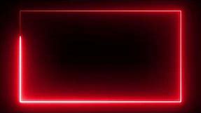No Copyright Royalty Free Red Color Neon lights rectangle frame animated loop background