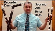 RECORDER DEMO Soprano Alto Tenor Bass Yamaha YRA-302B III