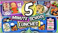 5 MINUTE DIY SCHOOL LUNCH IDEAS! (NO COOKING REQUIRED!) YUMMY & FAST!