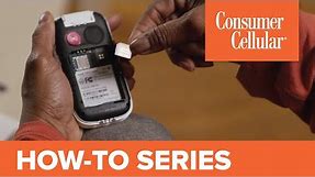Doro 7050: Removing & Inserting the SIM Card, Battery & SD Card (7 of 7) | Consumer Cellular