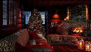 Cozy Christmas Log Cabin Ambience - Relaxing Fireplace and Blizzard Sound for deep sleep