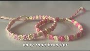 How to make easy rose bracelet || yarnivora