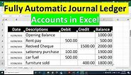 How to create a journal ledger book in excel step by step | Fully automatic journal ledger account