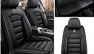 5 Seat Covers for Ford Focus 2008-2023 Leather Car Seat Covers Waterproof Anti-Slip Soft Car Seat Protectors Comfort Automotive Seat Covers with Airbag（Standard,Classic Black）