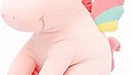 Lazada Unicorn Stuffed Animal Plush with Rainbow Wings Pink 12 Inches