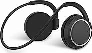 Over Ear Wireless Headphones Behind The Head – Soft Wrap Around Headphones with Microphone, 20-Hour Battery Life, Foldable for Workout, Office, Walking, and Running, Black