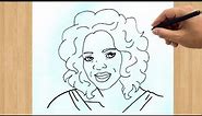 How to Draw Oprah Winfrey Step By Step Drawing