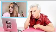 HAIRDRESSER REACTS TO BLUE BOX DYE GONE WRONG!