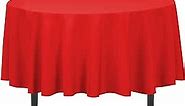 LinenTablecloth 90-Inch Round Polyester Tablecloth Red