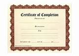 Pictures of Certificate Of Completion Template Free
