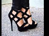 Pictures of Black And White High Heel Sandals
