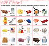Images of Correct Food Portion Sizes