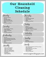 Printable House Cleaning Schedule Images