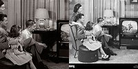 Black and White People Watching TV