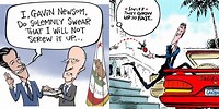 Cartoon Caricatures of California Governor Gavin Newsom