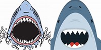 Clip Art Shark Side View with Mouth Open