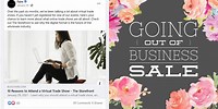 Going Out of Business Facebook Post