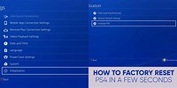 How to Reset PS4 to Factory Settings