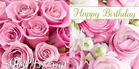 Pictures for Happy Birthday with Pink Flowers