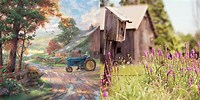 Summer Country Farm Wallpaper