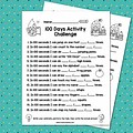 100 Days Activity Challenge Printable