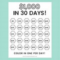 30-Day Money Challenge Chart