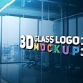 3D Glass Window Logo Mockup Free Download