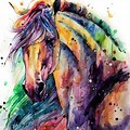 Abstract Art Pastel Colors Horse
