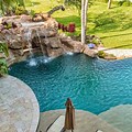 Aerial Photography Waterfall Pool
